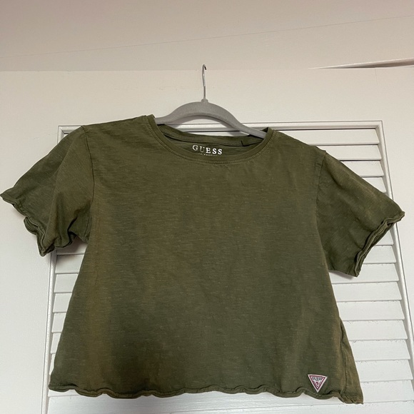 Guess cropped t shirt in Green, size S, excellent condition - Picture 3 of 5